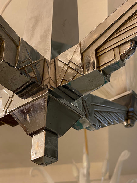 French Art Deco Chandelier Signed by Charles Schneider