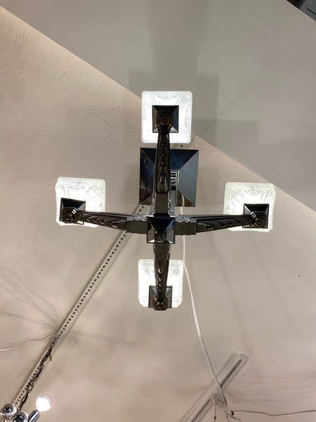 French Art Deco Chandelier Signed by Charles Schneider