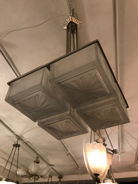 French Art Deco Chandelier by Hettier and Vincent