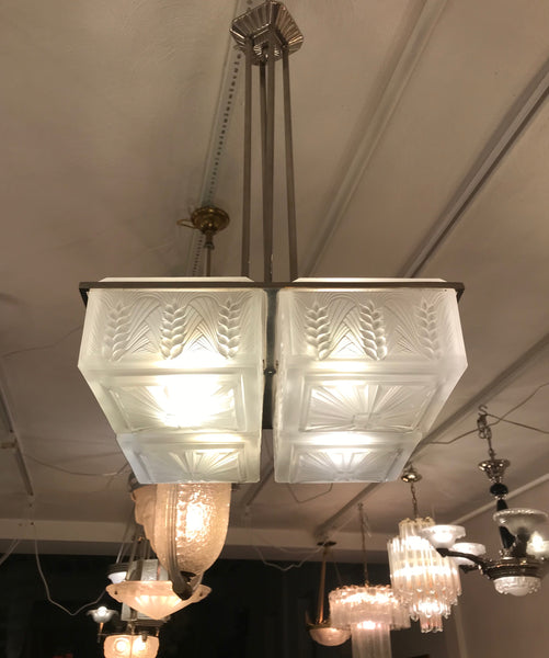 French Art Deco Chandelier by Hettier and Vincent