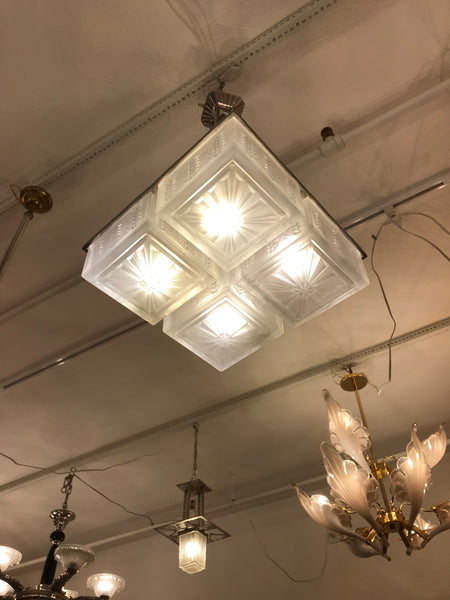 French Art Deco Chandelier by Hettier and Vincent