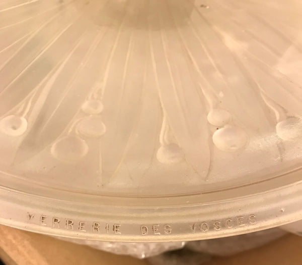 French Art Deco Pendant Chandelier by Verrerie Des Vosges