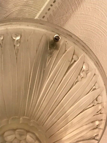 French Art Deco Pendant Chandelier by Verrerie Des Vosges