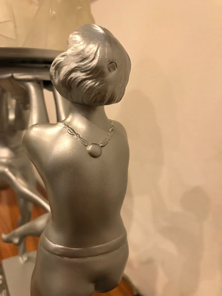 French Art Deco Table Lamp by Degue