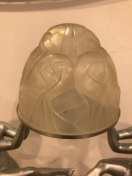 French Art Deco Table Lamp by Degue