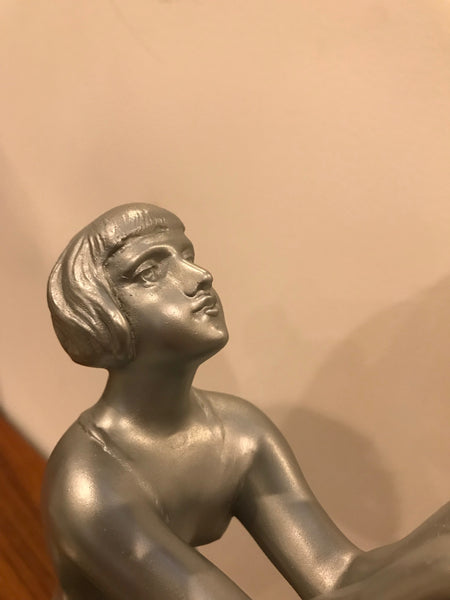 French Art Deco Table Lamp by Degue