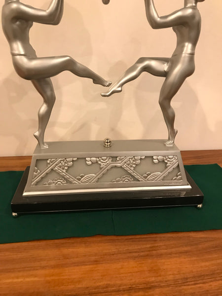 French Art Deco Table Lamp by Degue