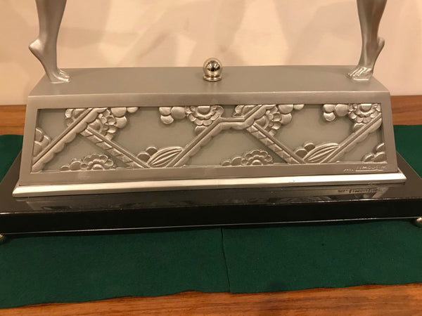 French Art Deco Table Lamp by Degue