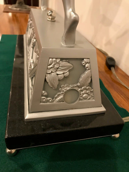 French Art Deco Table Lamp by Degue