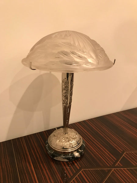 Pair of French Art Deco Geometric Table Lamps by Schneider