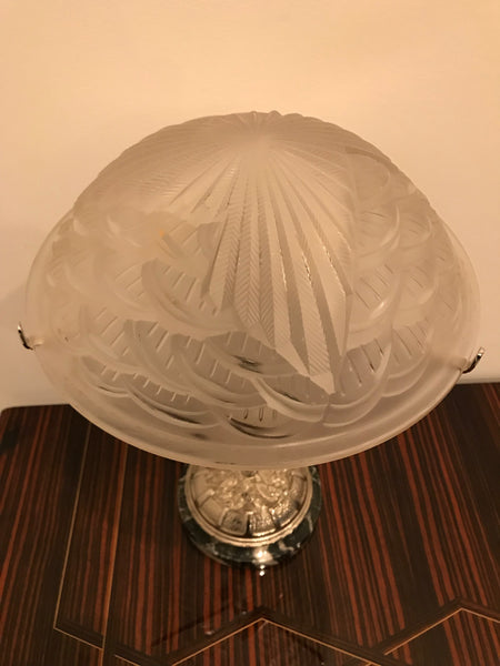 Pair of French Art Deco Geometric Table Lamps by Schneider