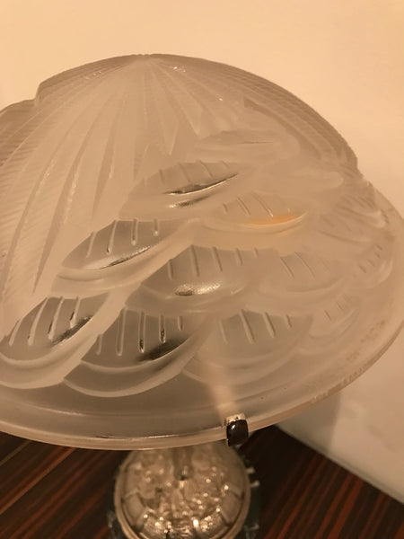 Pair of French Art Deco Geometric Table Lamps by Schneider