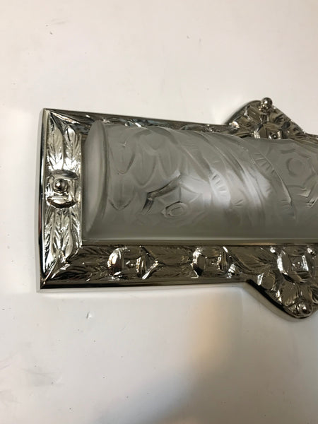 Pair of French Art Deco Floral Wall Sconces by Schneider