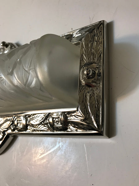 Pair of French Art Deco Floral Wall Sconces by Schneider