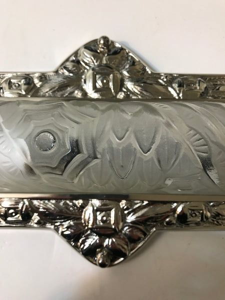 Pair of French Art Deco Floral Wall Sconces by Schneider