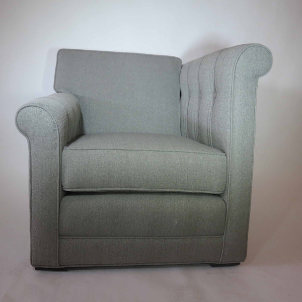 American Art Deco Modernage Asymmetrical Chair and Ottoman