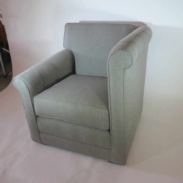 American Art Deco Modernage Asymmetrical Chair and Ottoman