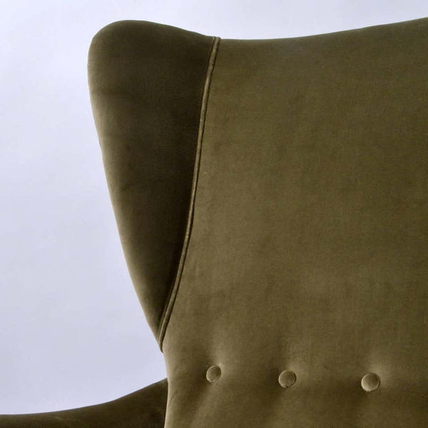 1950s Italian Paolo Buffa Two-Seat Wingback Sofa in Grey Velvet