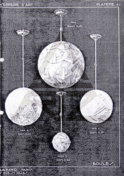 French Art Deco Table Lamp by Sabino with Geometric Motif