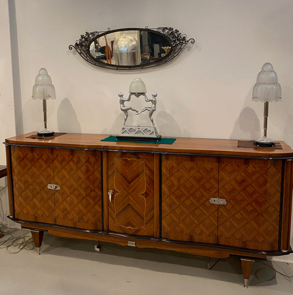 Pair of French Art Deco "Waterfall" Table Lamps Signed by Sabino