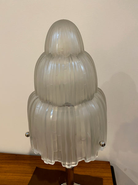 Pair of French Art Deco "Waterfall" Table Lamps Signed by Sabino