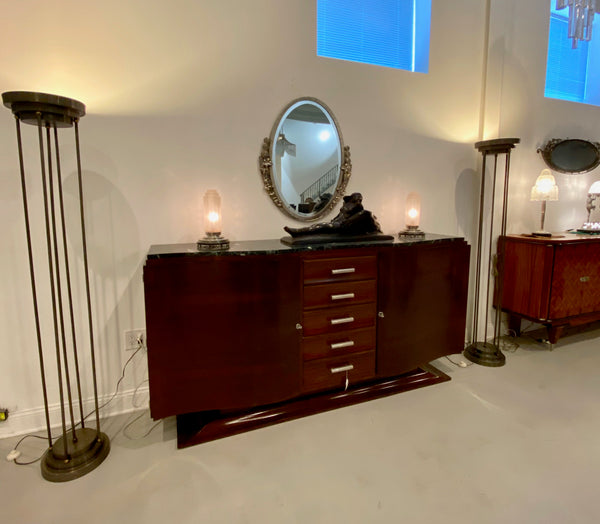 Pair of Art Deco Floor Lamps with Skyscraper Motif