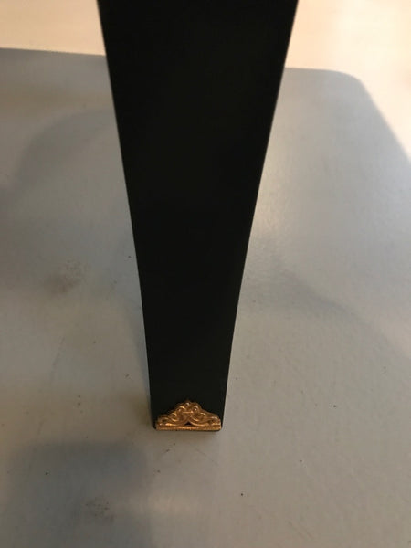 French Art Deco Dining Table With Brass Hardware and Spectacular Inlay