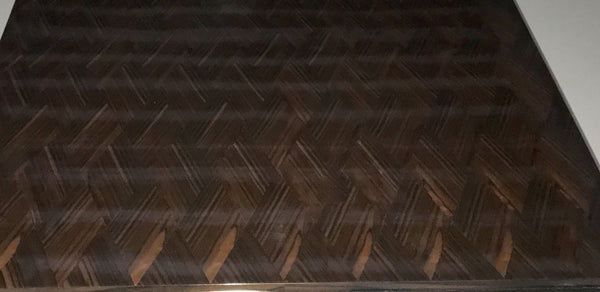 French Art Deco Dining Table With Brass Hardware and Spectacular Inlay