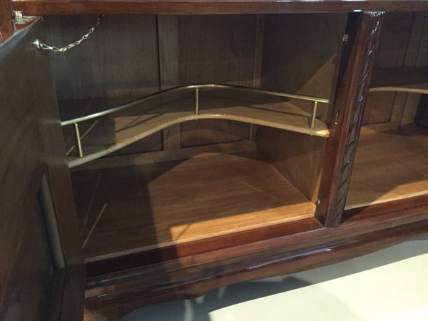 Bronze Face French Art Deco Vitrine / Dry Bar