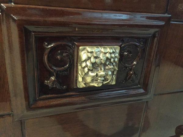 Bronze Face French Art Deco Vitrine / Dry Bar