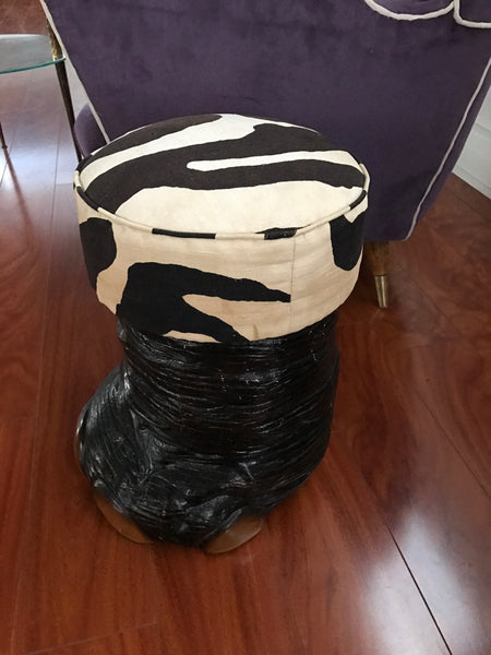Mid Century Red Mile Style Faux Elephant Foot Stool / Bench