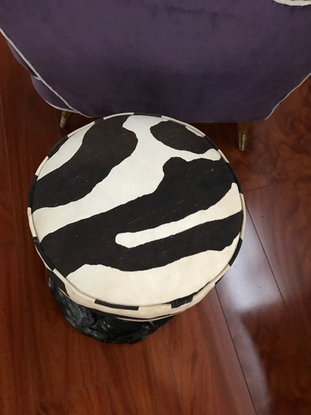 Mid Century Red Mile Style Faux Elephant Foot Stool / Bench