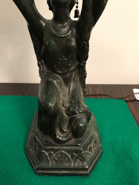 Female Art Deco Table Lamp Sculpture