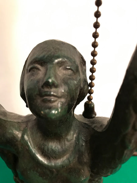 Female Art Deco Table Lamp Sculpture