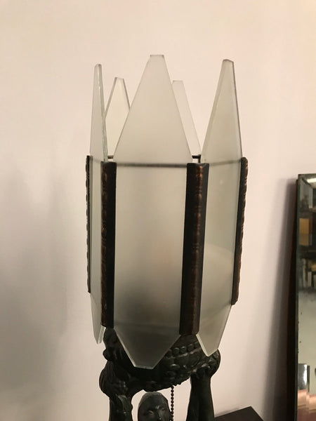 Female Art Deco Table Lamp Sculpture