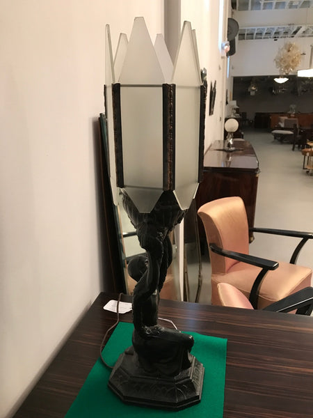Female Art Deco Table Lamp Sculpture