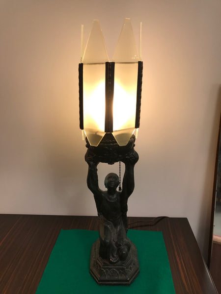 Female Art Deco Table Lamp Sculpture