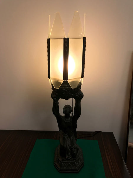 Female Art Deco Table Lamp Sculpture
