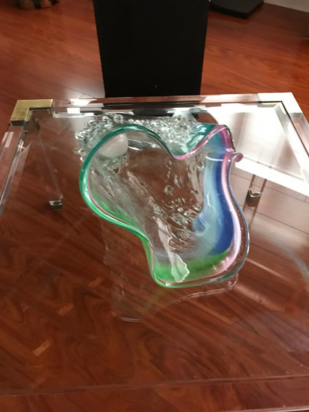 Mid Century Murano Seashell Glass Bowl