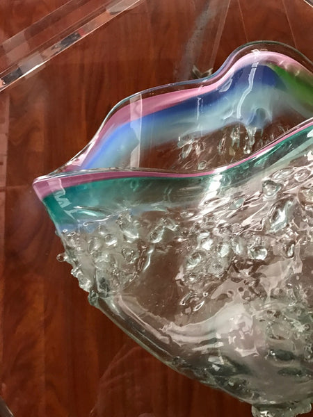Mid Century Murano Seashell Glass Bowl
