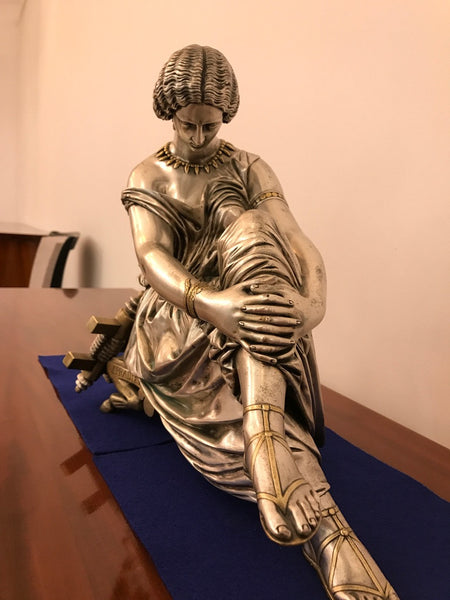 French Bronze Figure of a Seated Female