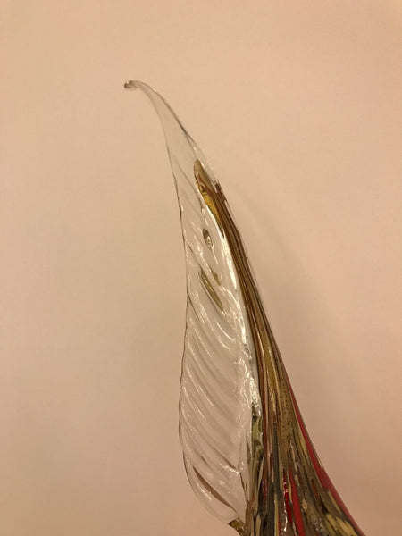 Pair of Italian Murano Hand Blown Glass Roosters