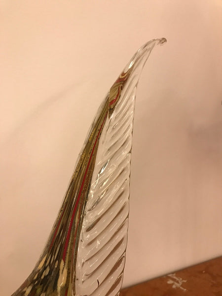 Pair of Italian Murano Hand Blown Glass Roosters