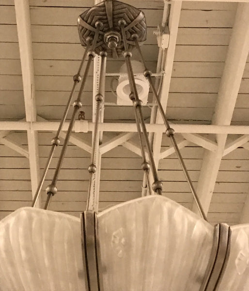 Stunning French Art Deco Chandelier by Hettier  Vincent and Genet et Michon