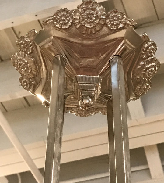 French Art Deco Chandelier with Skyscraper Motif