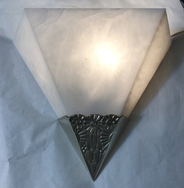 Pair of Alabaster French Art Deco Sconces