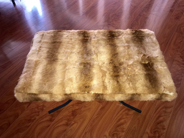 Mid Century Bench Upholstered in Fur