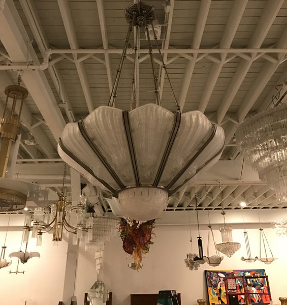 Stunning French Art Deco Chandelier by Hettier  Vincent and Genet et Michon