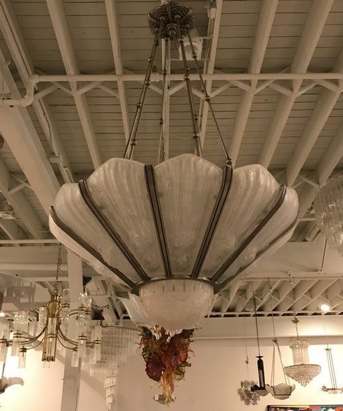 Stunning French Art Deco Chandelier by Hettier  Vincent and Genet et Michon