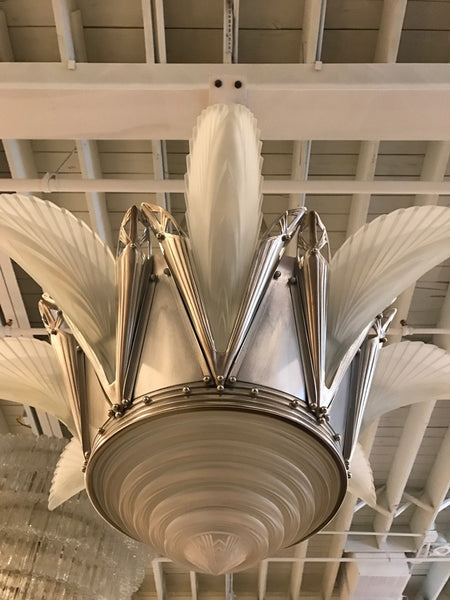 Stunning French Art Deco Chandelier Signed by G Leleu